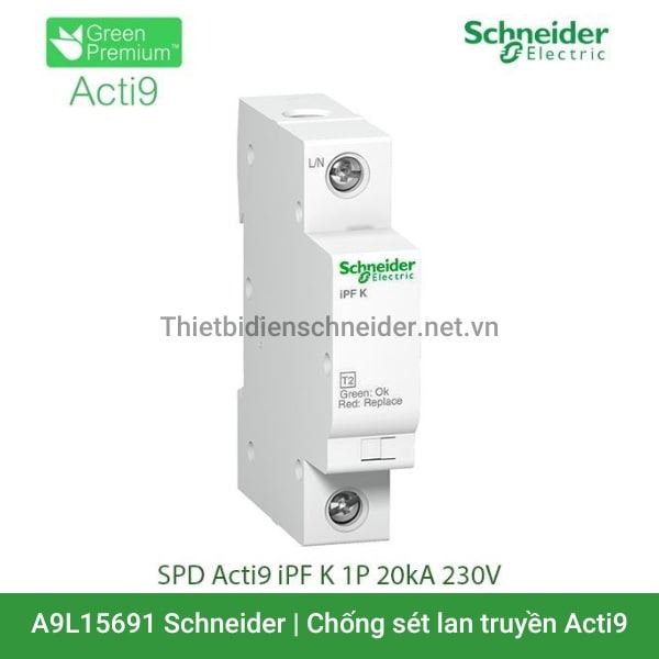 A9L15691 Schneider - Chống sét lan truyền Acti9 iPF K 1P 20kA 230V