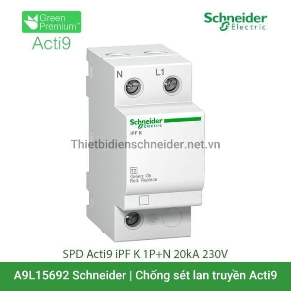 A9L15692 Schneider - Chống sét lan truyền Acti9 iPF K 1P+N 20kA 230V