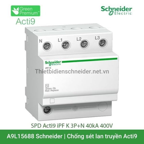 A9L15688 Schneider - Chống sét lan truyền Acti9 iPF K 3P+N 40kA 230/400V