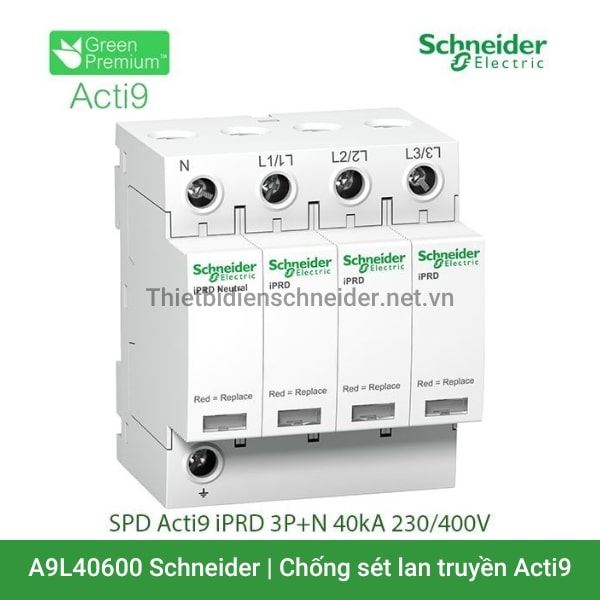 A9L40600 Schneider - Chống sét lan truyền Acti9 iPRD 3P+N 40kA 230/400V