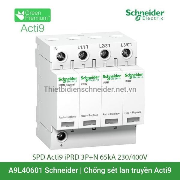 A9L40601 Schneider - Chống sét lan truyền Acti9 iPRD 3P+N 65kA 230/400V