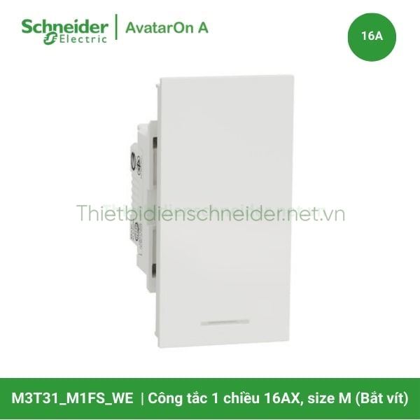 M3T31_M1FS_WE Schneider - Công tắc 1 chiều 16AX size M bắt vít