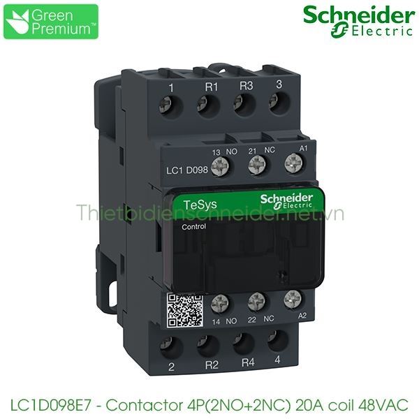 LC1D098E7 Schneider - Contactor 4P(2NC+2NO), 20A, coil 48VAC