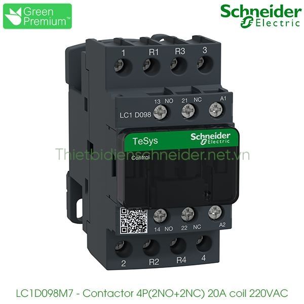 LC1D098M7 Schneider - Contactor 4P(2NC+2NO), 20A, coil 220VAC