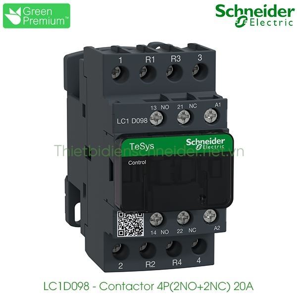 LC1D098 Schneider - Contactor 4P(2NC+2NO), 20A