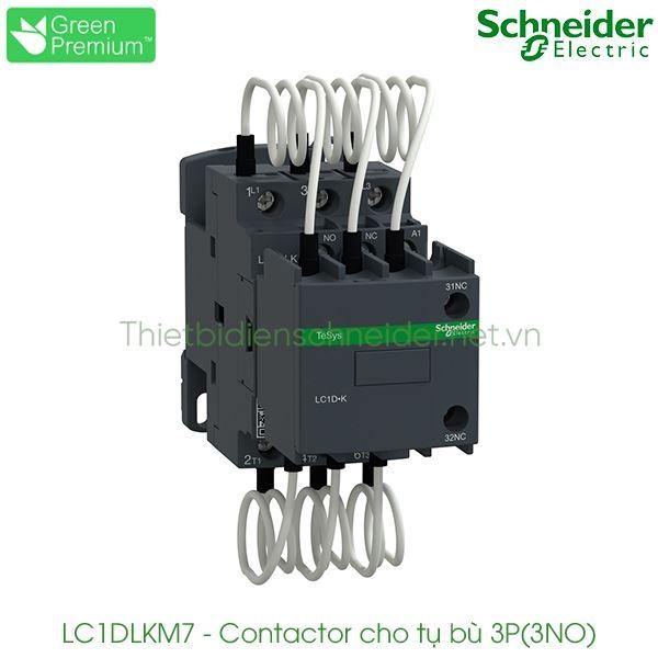 LC1DLKM7 Schneider - Contactor điều khiển tụ bù 20kVAR, coil 220VAC