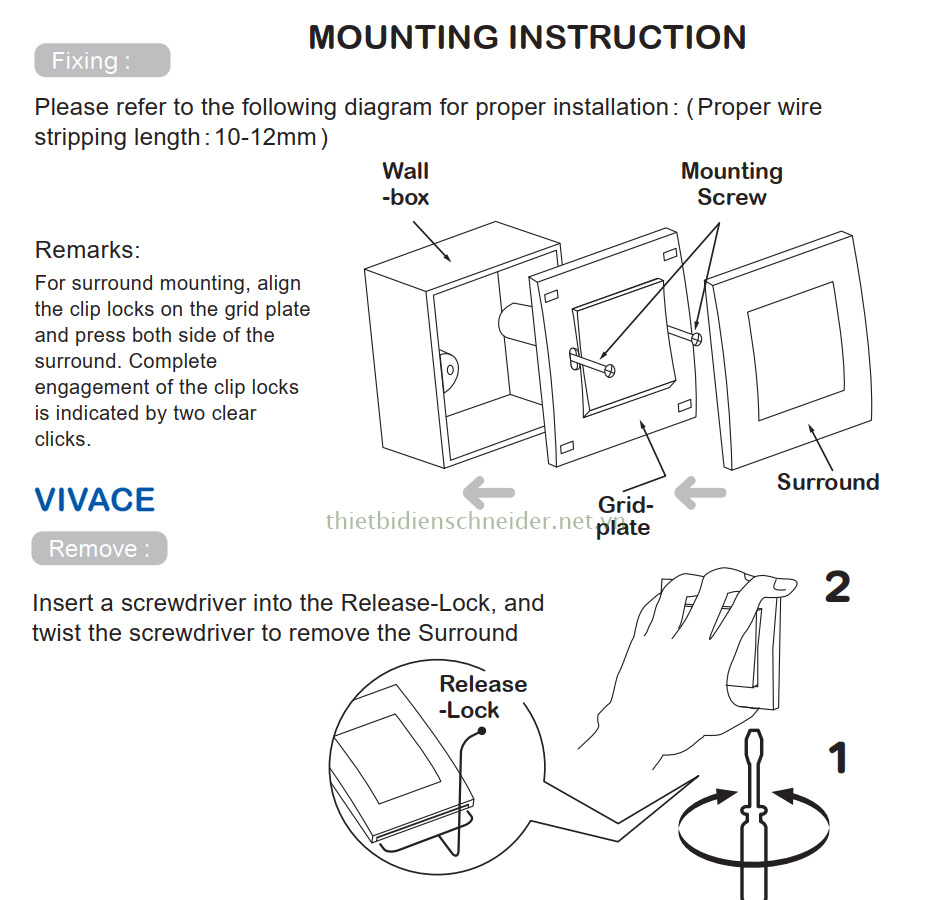 Hướng dẫn lắp đặt công tắc ổ cắm Vivace