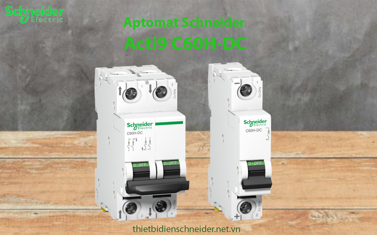 Disjoncteur DC C60H-DC - 1 Pôle, 4A, Courbe C, Tension 250Vdc, Coupure 20kA, Pour Installations Solaires Ou Batteries