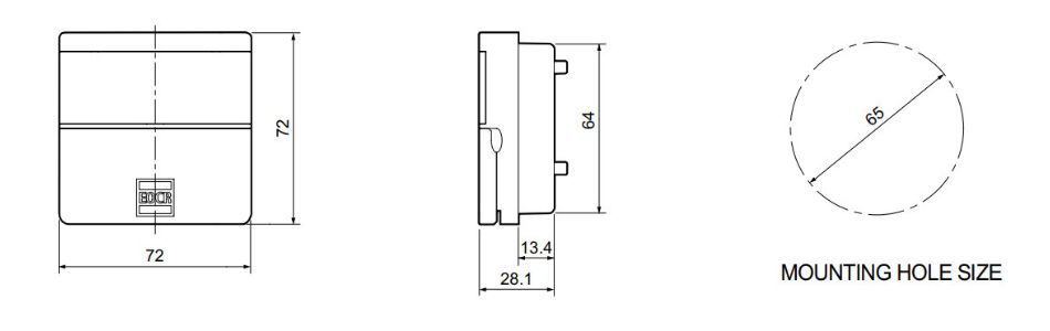 Kích thước EOCR-IFM420 Display