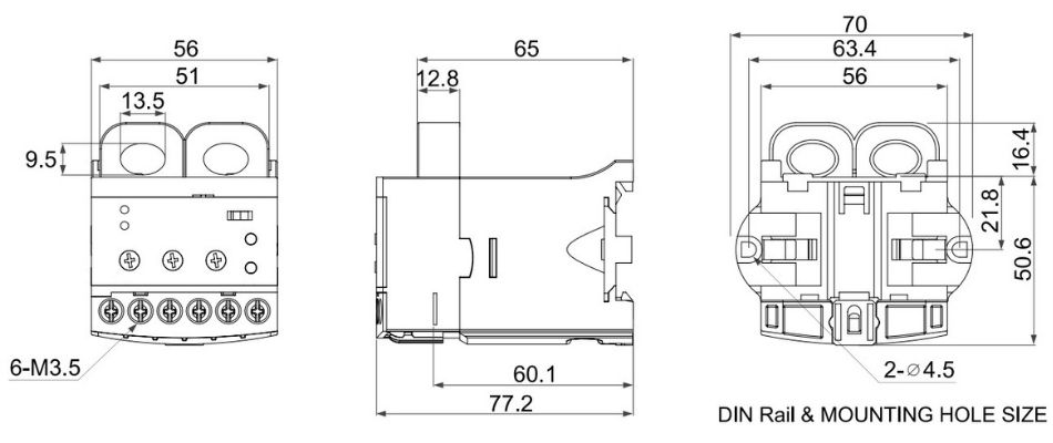 Kích thước EOCR-AR SChneider