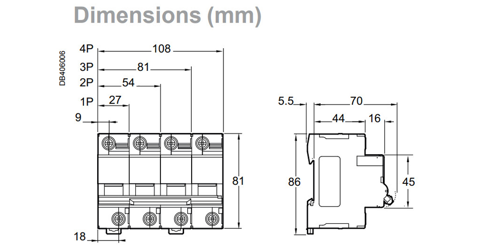 Kích thước MSC Schneider Acti9 C120N