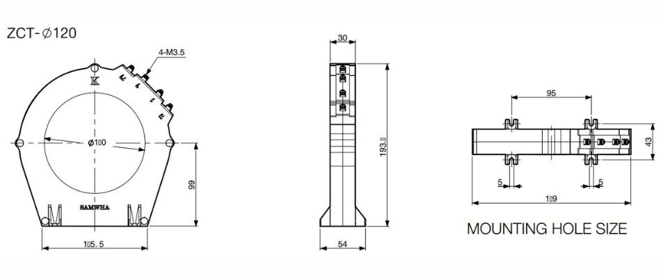 Kích thước ZCT-120 Schneider