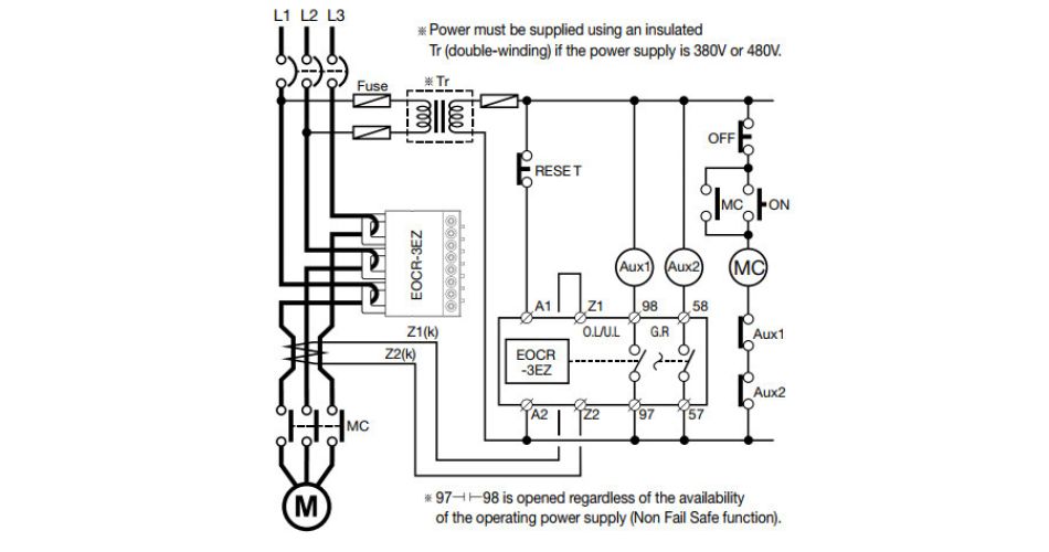 Sơ đồ đấu nối EOCR-3EZ