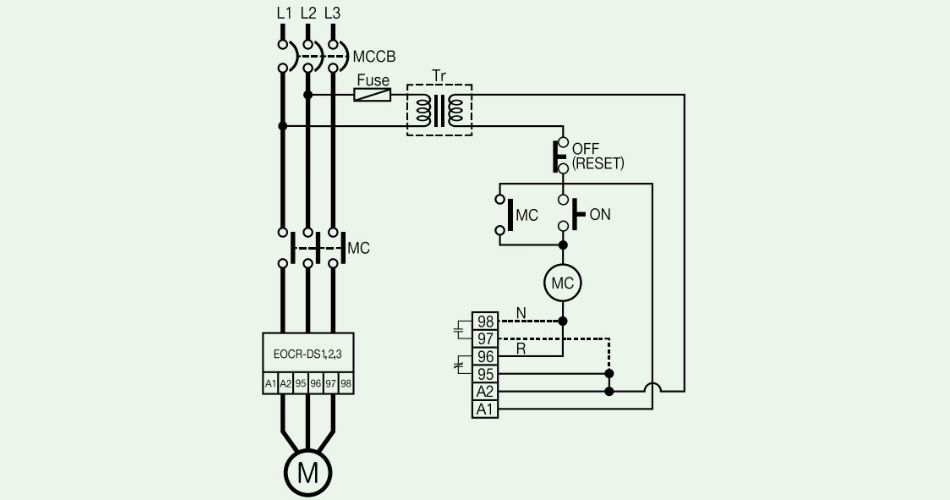 Sơ đồ đấu nối eocr-ds3 schneider