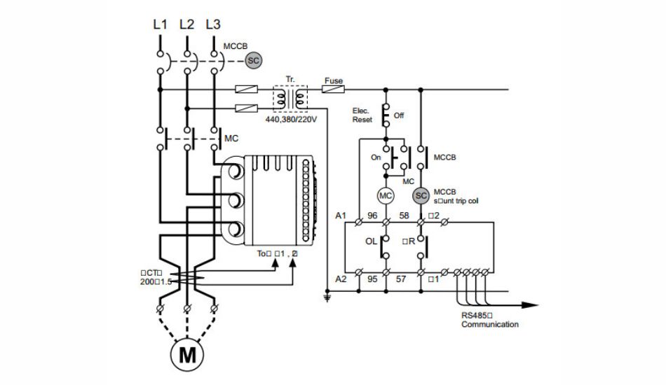 Sơ đồ đấu nối EOCR-I3MZ