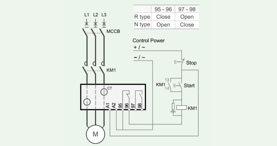 Sơ đồ đấu nối EOCR-AR SChneider