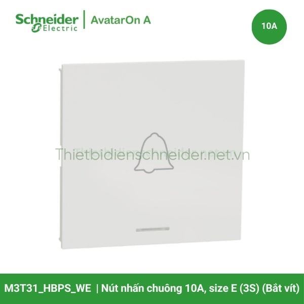 M3T31_HBPS_WE Schneider - Nút bấm chuông 10A size E (3S) bắt vít 