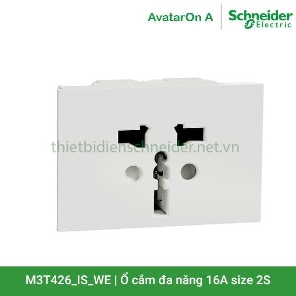 Ổ cắm đa năng 16A, size 2S M3T426_IS_WE AvatarOn A Schneider