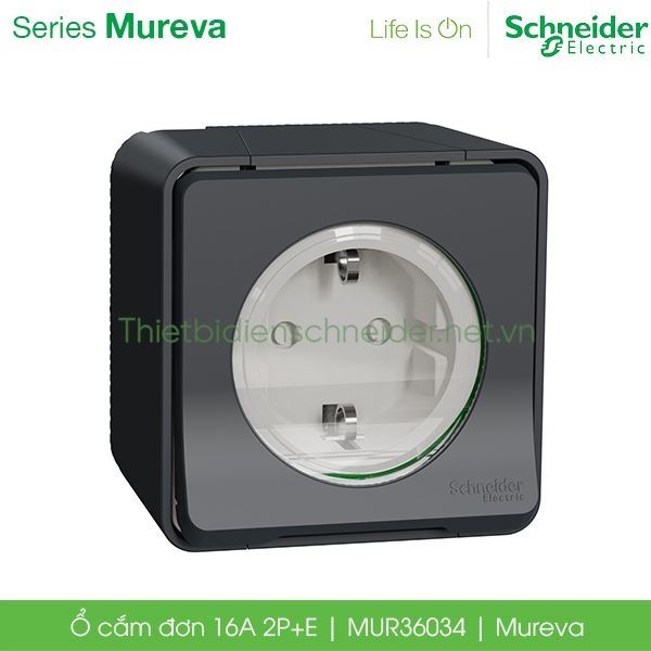 Bộ ổ cắm đơn 16A MUR36034 Mureva Schneider