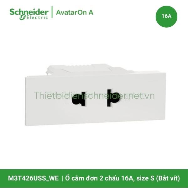 M3T426USS_WE Schneider - Ổ cắm đơn 2 chấu 16A size S (Bắt vít)