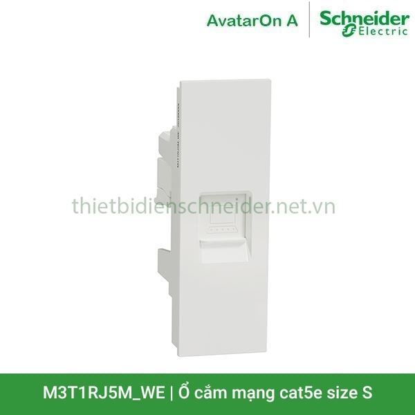 Ổ cắm mạng cat5e, size S M3T1RJ5M_WE AvatarOn A Schneider